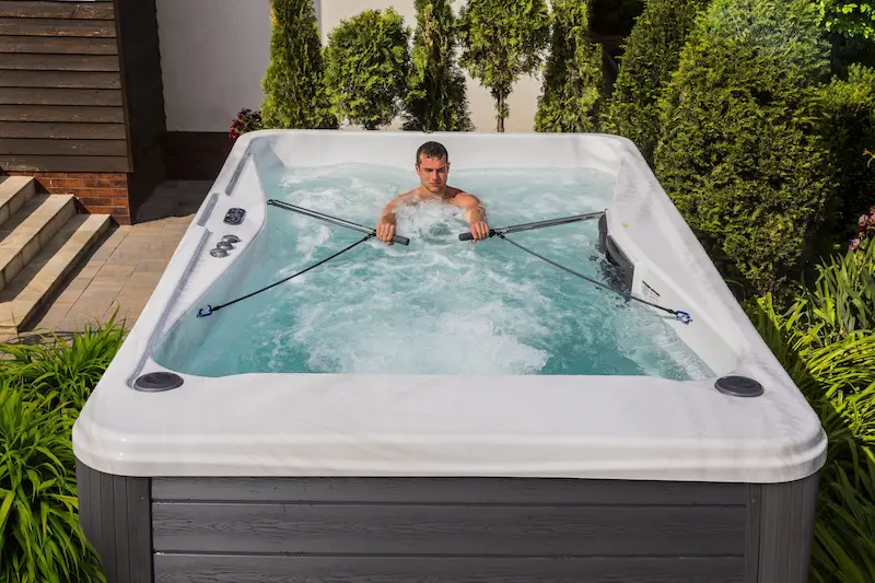 Picture of a person working out in exercise spas.