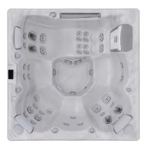 Interior Atlas Life 6-Person Hot Tub With Lounger.
