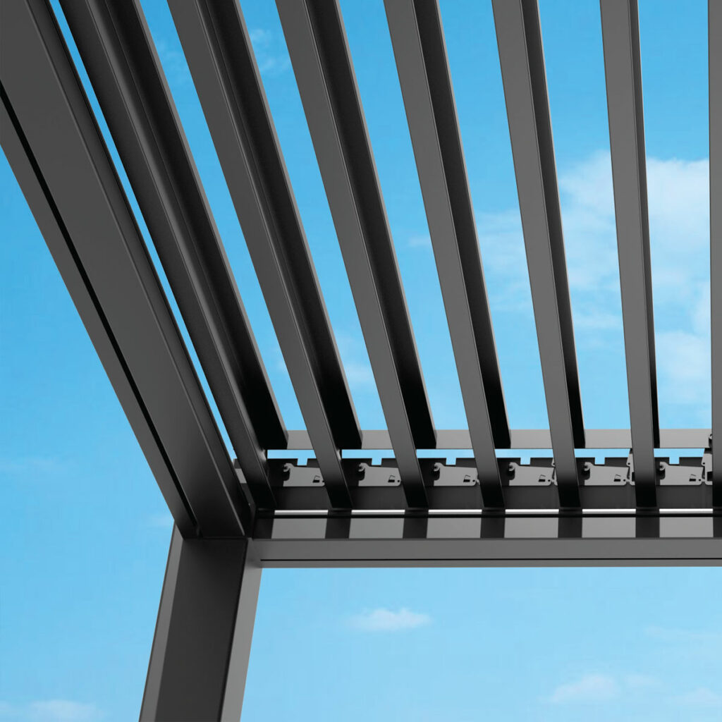 Wellis Motoinflex pergola detail