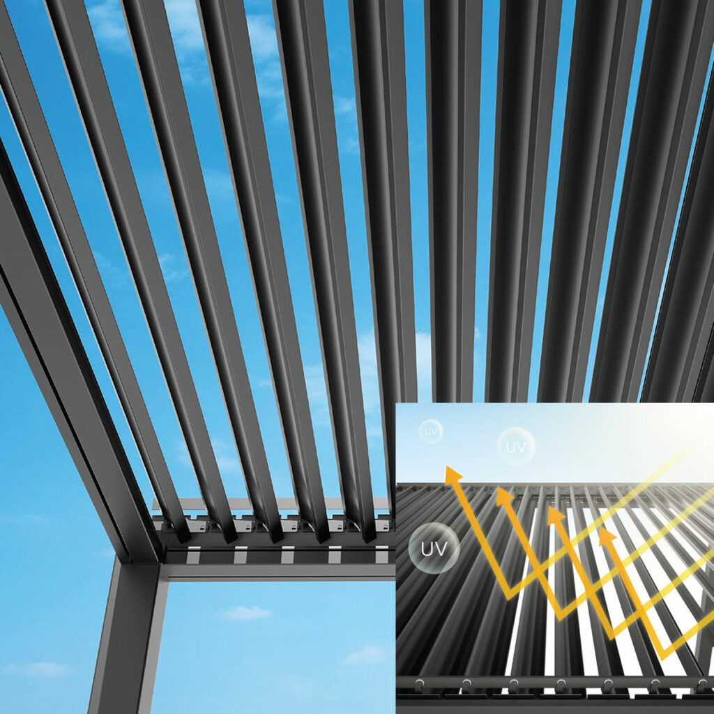 Wellis Motoinflex pergola detail